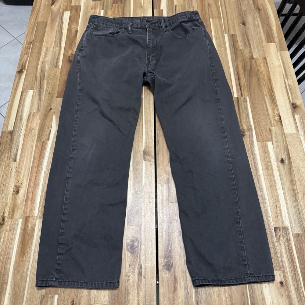 Levi 505 Jeans Mens 36x30 Gray Straight Leg Regular‎ Fit Classic White Tab